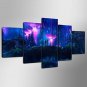 Stretched Canvas Print Landscape Fantasy Style Modern,Five Panels Canvas Any Shape Print Wall Deco