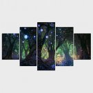 Stretched Canvas Print Floral/Botanical Style Modern,Five Panels Canvas Any Shape Print Wall Decor
