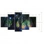 Stretched Canvas Print Floral/Botanical Style Modern,Five Panels Canvas Any Shape Print Wall Decor