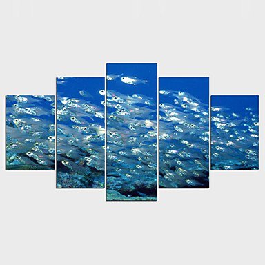 Stretched Canvas Print Animal Style Modern,Five Panels Canvas Any Shape Print Wall Decor For Home