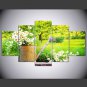 Stretched Canvas Print Floral/Botanical Style Modern,Five Panels Canvas Any Shape Print Wall Decor
