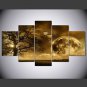 Stretched Canvas Print Fantasy Floral/Botanical Style Modern,Five Panels Canvas Any Shape Print Wa