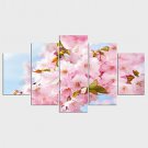 Stretched Canvas Print Landscape Floral/Botanical Style Modern,Five Panels Canvas Any Shape Print