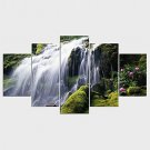Stretched Canvas Print Floral/Botanical Style Modern,Five Panels Canvas Any Shape Print Wall Decor