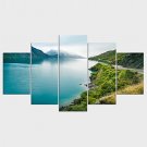 Stretched Canvas Print Landscape Floral/Botanical Style Modern,Five Panels Canvas Any Shape Print