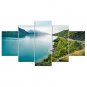 Stretched Canvas Print Landscape Floral/Botanical Style Modern,Five Panels Canvas Any Shape Print