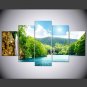 Stretched Canvas Print Landscape Floral/Botanical Style Modern,Five Panels Canvas Any Shape Print