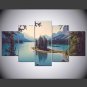 Stretched Canvas Print Landscape Floral/Botanical Style Modern,Five Panels Canvas Any Shape Print