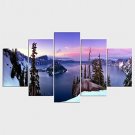 Stretched Canvas Print Landscape Leisure Style Modern,Five Panels Canvas Any Shape Print Wall Deco