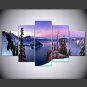 Stretched Canvas Print Landscape Leisure Style Modern,Five Panels Canvas Any Shape Print Wall Deco