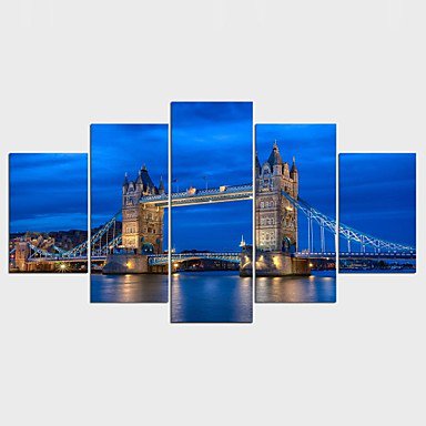 Stretched Canvas Print Landscape Modern,Five Panels Canvas Any Shape Print Wall Decor For Home Dec