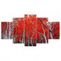 Stretched Canvas Print Floral/Botanical Pastoral,Five Panels Canvas Any Shape Print Wall Decor For