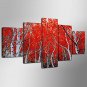 Stretched Canvas Print Floral/Botanical Pastoral,Five Panels Canvas Any Shape Print Wall Decor For