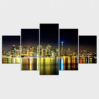 Stretched Canvas Print Landscape Still Life Modern Realism,Five Panels Canvas Any Shape Print Wall