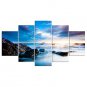 Stretched Canvas Print Landscape Leisure Style Modern,Five Panels Canvas Any Shape Print Wall Deco