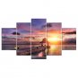 Stretched Canvas Print Landscape Leisure Style Modern,Five Panels Canvas Any Shape Print Wall Deco