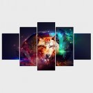 Stretched Canvas Print Animal Fantasy Style Modern,Five Panels Canvas Any Shape Print Wall Decor F