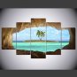 Stretched Canvas Print Landscape Floral/Botanical Style Modern,Five Panels Canvas Any Shape Print