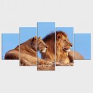Stretched Canvas Print Animal Style Modern,Five Panels Canvas Any Shape Print Wall Decor For Home