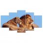 Stretched Canvas Print Animal Style Modern,Five Panels Canvas Any Shape Print Wall Decor For Home