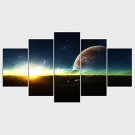 Stretched Canvas Print Landscape Fantasy Style Modern,Five Panels Canvas Any Shape Print Wall Deco