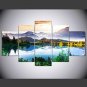 Landscape Floral/Botanical Style Pastoral,Five Panels Canvas Any Shape Print Wall Decor For Home D