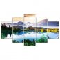 Landscape Floral/Botanical Style Pastoral,Five Panels Canvas Any Shape Print Wall Decor For Home D