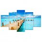 Stretched Canvas Print Landscape Leisure Style Modern,Five Panels Canvas Any Shape Print Wall Deco