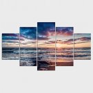 Stretched Canvas Print Landscape Leisure Style Modern,Five Panels Canvas Any Shape Print Wall Deco