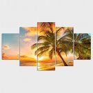 Stretched Canvas Print Landscape Floral/Botanical Style Modern,Five Panels Canvas Any Shape Print