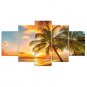 Stretched Canvas Print Landscape Floral/Botanical Style Modern,Five Panels Canvas Any Shape Print