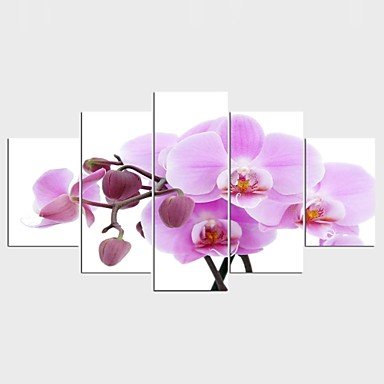 Stretched Canvas Print Landscape Floral/Botanical Modern Classic,Five Panels Canvas Any Shape Prin