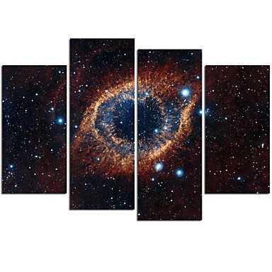 VISUAL STAR4 Panel Galaxy Canvas Print Stretched and Framed Canvas Art Ready to Hang