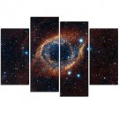 VISUAL STAR4 Panel Galaxy Canvas Print Stretched and Framed Canvas Art Ready to Hang