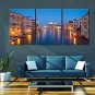 E-HOME Stretched LED Canvas Print Art City Canal Flash effect LED Set of 3