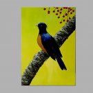 IARTS Oil Painting Blue Bird on A Branch Wall Art Acrylic Canvas Wall Art For Home Decoration