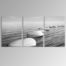 VISUAL STARStretched Black and White Seascape Canvas Print Beach Landscape Wall Art Ready to Hang