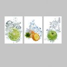 VISUAL STARSplash Water Fruit Picture Giclee Print on Canvas dining Hall Decor Wall Art Ready to H