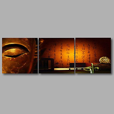 Stretched Canvas Print Three Panels Canvas Wall Decor Home Decoration Abstract Modern Brown Buddha