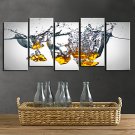 Stretched Canvas Print Art Abstract Droping Set of 5