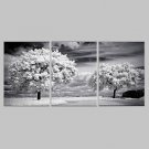 E-HOME Stretched Canvas Art The Trees Decoration Painting Set of 3