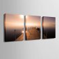 E-HOME Stretched Canvas Art Sunset Lake Scenery Decoration Painting  Set Of 3