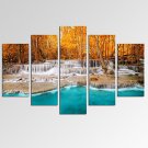 VISUAL STARAutumn Forest Canvas Art Home Decor Dreamlike Waterfall Print Art Ready to Hang