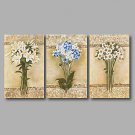 Stretched Canvas Print Three Panels Canvas Wall Decor Home Decoration Abstract Modern Flowers Beig