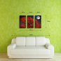 E-HOME Stretched Canvas Art The Red Tree Decoration Painting Set of 3