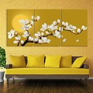 E-HOME Stretched Canvas Art Magnolia Decoration Painting Set of 3