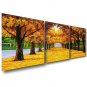 Stretched Canvas Print Three Panels Canvas Wall Decor Home Decoration Abstract Modern Golden Trees
