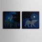 E-HOME Stretched LED Canvas Print Art Riding Animal Spirit  LED Flashing Optical Fiber Print Set o