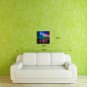 E-HOME Stretched LED Canvas Print Art Boats On The Beach LED Flashing Optical Fiber Print One Pcs
