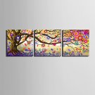 E-HOME Stretched Canvas Art Color Abstract Tree  Decorative Painting Set of 3